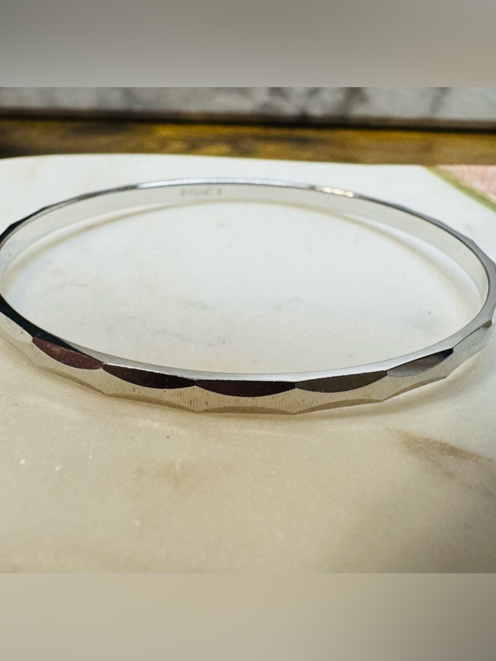 Monet Silver Tone Bangle Bracelets Set 2 Classic Minimalist - Picture 4 of 8